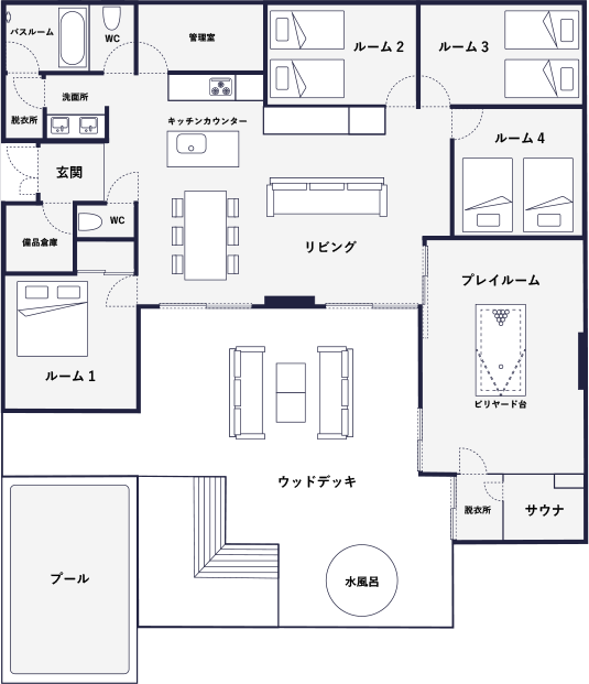 客室の間取り図